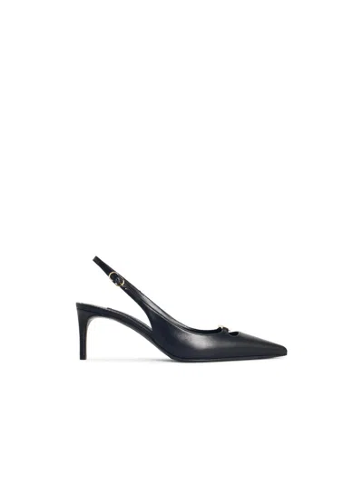 Dolce & Gabbana Dolce&gabbana Low Black Patent Leather Slingback In Multi