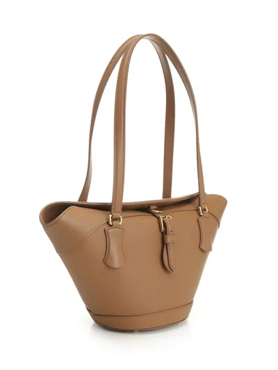 Dolce & Gabbana Brown Shoulder Bag With Two Top Handles And Buckle Closure On The Front In Brown