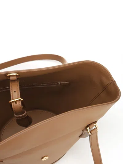 Dolce & Gabbana Brown Shoulder Bag With Two Top Handles And Buckle Closure On The Front In Brown