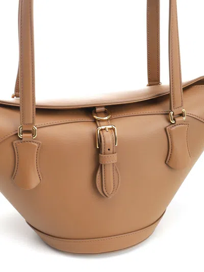 Dolce & Gabbana Brown Shoulder Bag With Two Top Handles And Buckle Closure On The Front In Brown