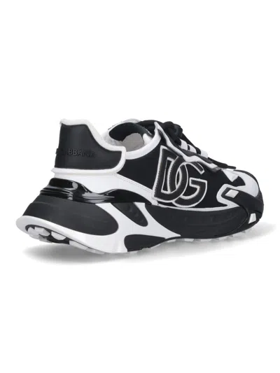 Dolce & Gabbana Day Faster White Sneakers In Black