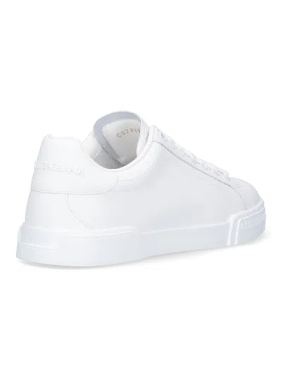 Dolce & Gabbana Leather Sneakers In White