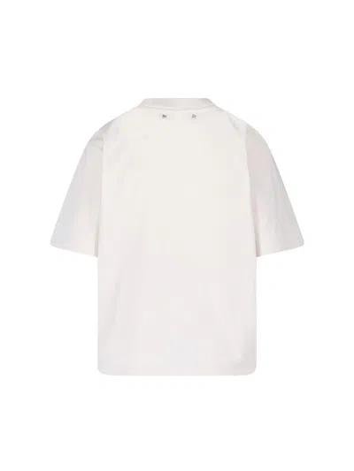 Golden Goose White T-shirt With Rose In White