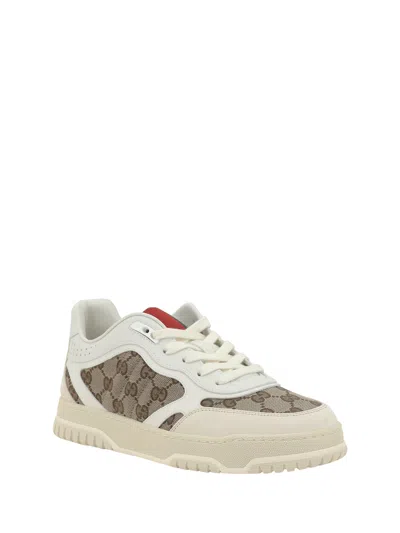 Gucci Men Re-web Low-top Leather And Suede Sneakers With Gg Supreme Fabric Inserts In Multi