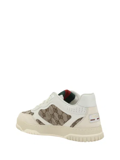 Gucci Men Re-web Low-top Leather And Suede Sneakers With Gg Supreme Fabric Inserts In Multi