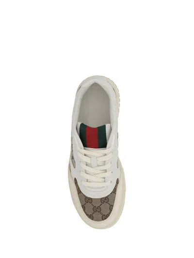 Gucci Men Re-web Low-top Leather And Suede Sneakers With Gg Supreme Fabric Inserts In Multi