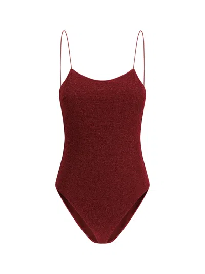Oseree Oséree Burgundy Nylon Blend Swimsuit In Brown
