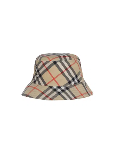 Burberry Ekd Check Twill Bucket Hat In Neutral