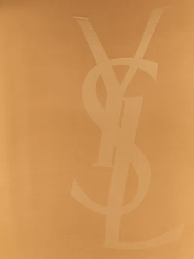 Saint Laurent Cassandre Scarf Scarves And Foulards Beige In Brown