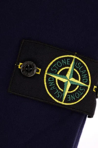 Stone Island Round Neck Sweater In Blue