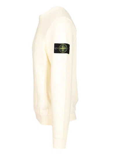 Stone Island Cotton Sweatshirt In White