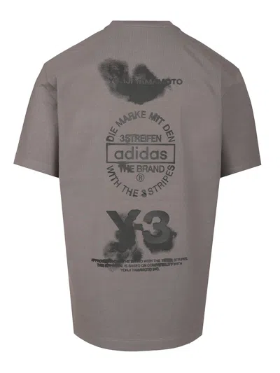 Y-3 Graphic Short Sleeve Tee T-shirt In Gray