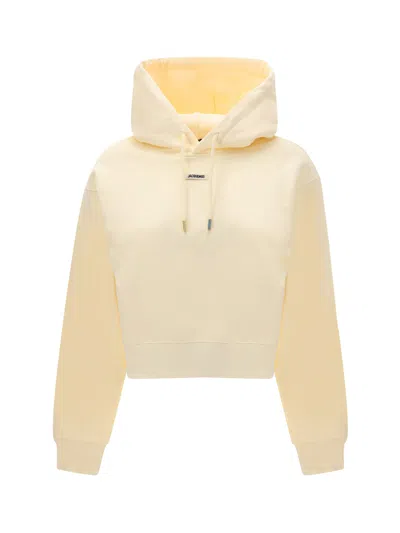 Jacquemus Cotton Hoodie In White