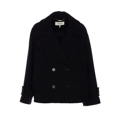 Chloé Double-breasted Jacket With Peaked Lapels In Multi