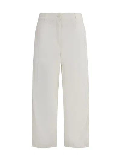 The Row Noxy Silk And Linen Blended Pants In White