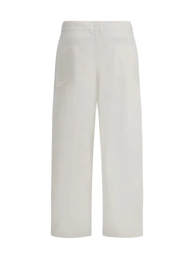 The Row Noxy Silk And Linen Blended Pants In White