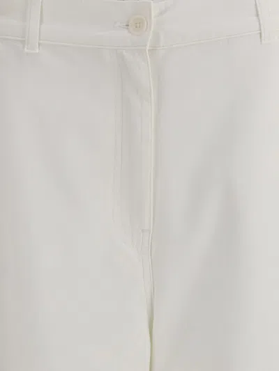 The Row Noxy Silk And Linen Blended Pants In White