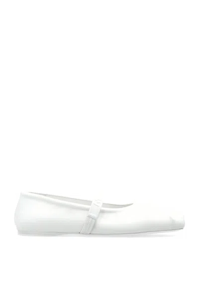 Marni Leather Ballet Flats In White
