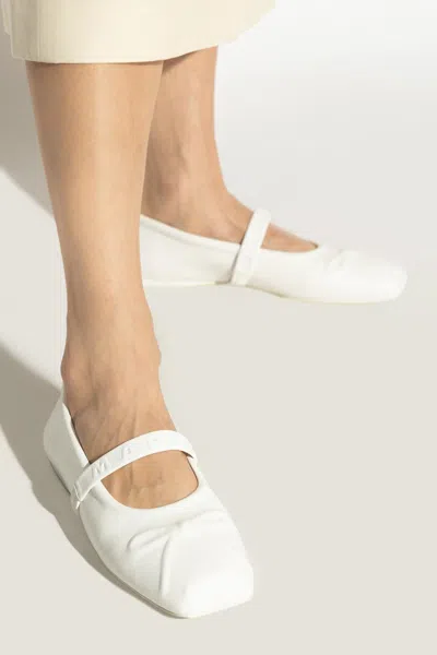 Marni Leather Ballet Flats In White