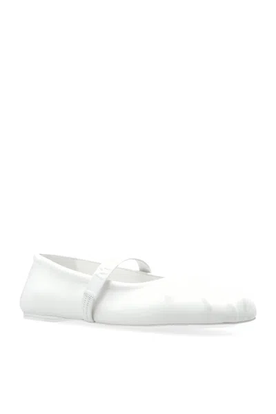 Marni Leather Ballet Flats In White