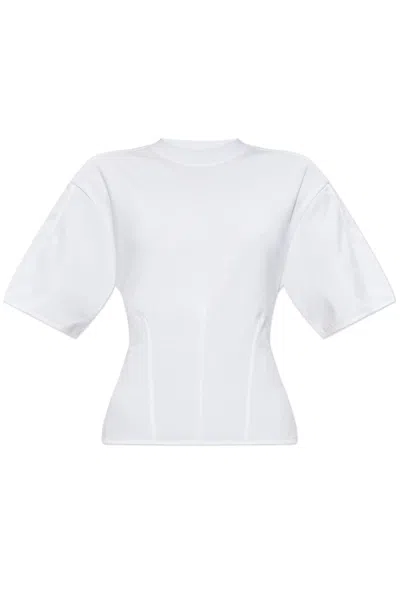 Alexander Mcqueen Top A Corsetto In Jersey In White