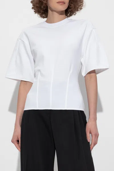 Alexander Mcqueen Top A Corsetto In Jersey In White