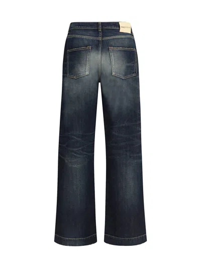 Alexander Mcqueen Wide Leg Faded Jeans In Blue