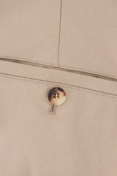 Alexander Mcqueen Cotton Trousers With Back Pockets And Front Pleats In Neutral