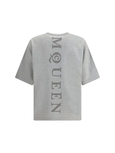 Alexander Mcqueen Logo T-shirt In Gray