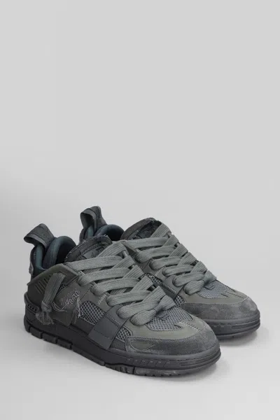 Axel Arigato Area Patvhwork Sneakers In Grey Suede And Fabric In Gray