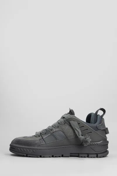 Axel Arigato Area Patvhwork Sneakers In Grey Suede And Fabric In Gray