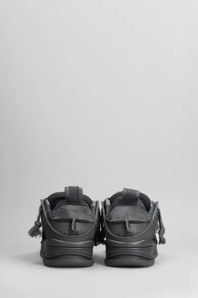 Axel Arigato Area Patvhwork Sneakers In Grey Suede And Fabric In Gray