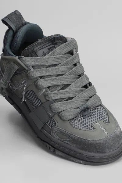 Axel Arigato Area Patvhwork Sneakers In Grey Suede And Fabric In Gray