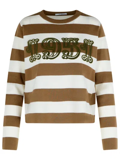 Max Mara Viterbo Wool Crewneck Sweater In Multi