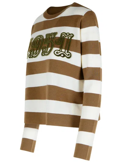 Max Mara Viterbo Wool Crewneck Sweater In Multi