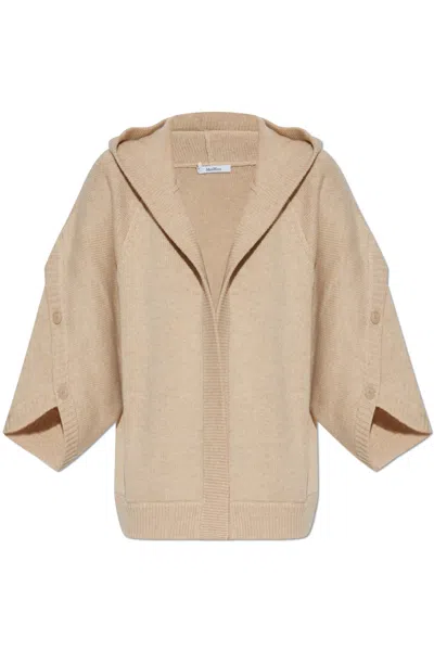Max Mara Hooded Cardigan In Brown