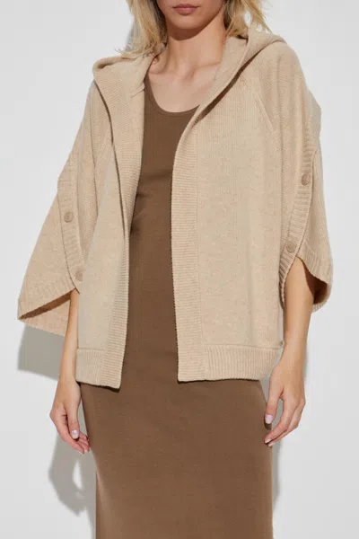 Max Mara Hooded Cardigan In Brown