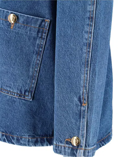 Anine Bing Womens Clean Indigo Denim Luca Relaxed-fit Denim Jacket In Blue