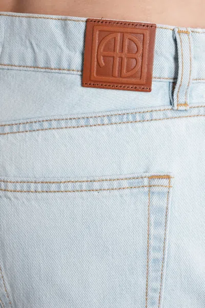 Anine Bing Womens Ultra Bleached Manon Wide-leg Denim Jeans In Blue