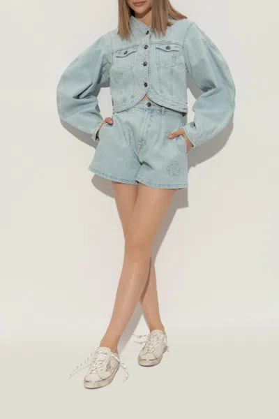 Golden Goose Super Star Leather Upper Laminated Star And Heel Glitter Edge In Gray