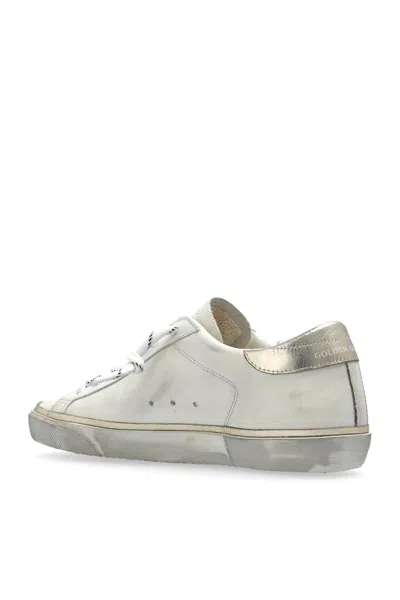 Golden Goose Super Star Leather Upper Laminated Star And Heel Glitter Edge In Gray