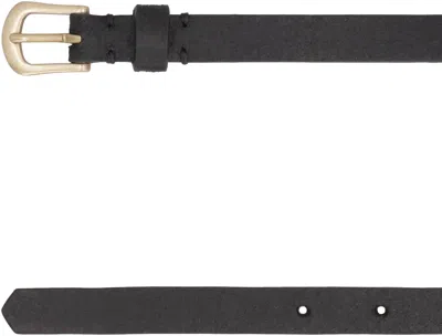 Golden Goose Belt Trinidad Thin Washed Leather Flesh Side With Studs In Black