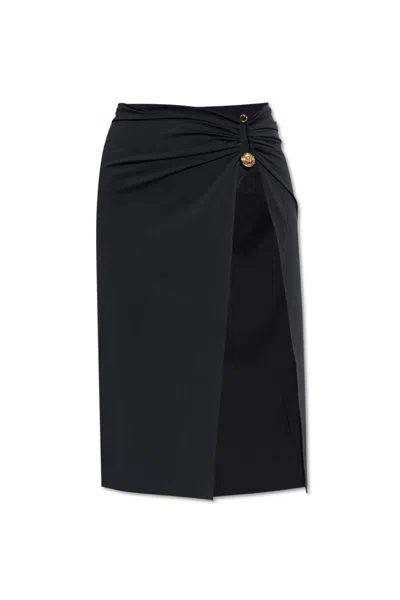 Versace Rolled High-rise Midi Skirt In 1b000 Black