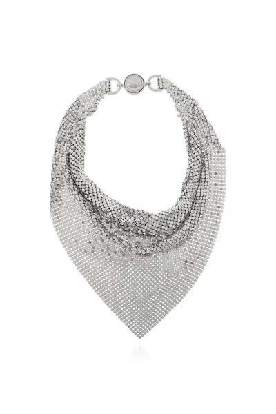 Versace Metal Mesh Bandana Necklace In Metallic