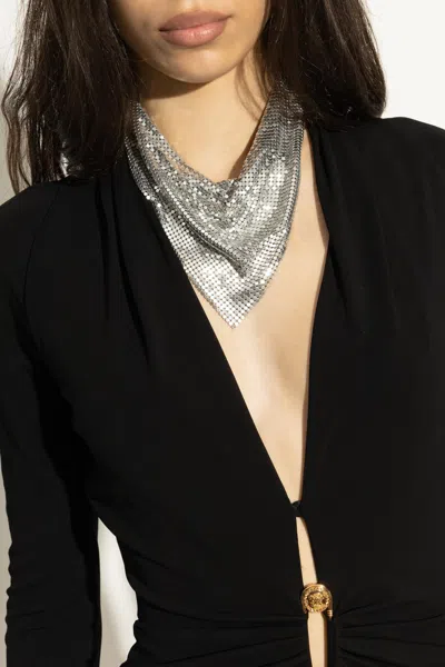 Versace Metal Mesh Bandana Necklace In Metallic