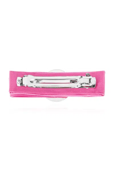 Versace Biggie Medusa Satin Hair Clip In Pink