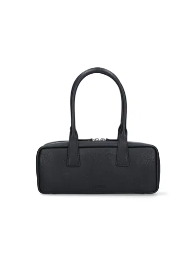 Staud Dude Small Leather Shoulder Bag In Black