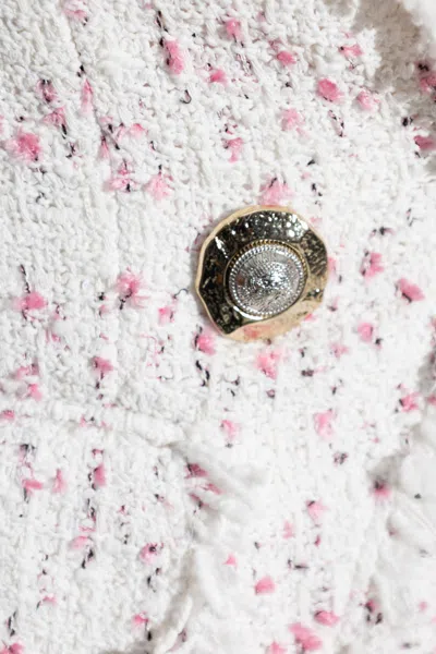 Balmain Tweed Fitted Blazer With Decorative-buttons In White