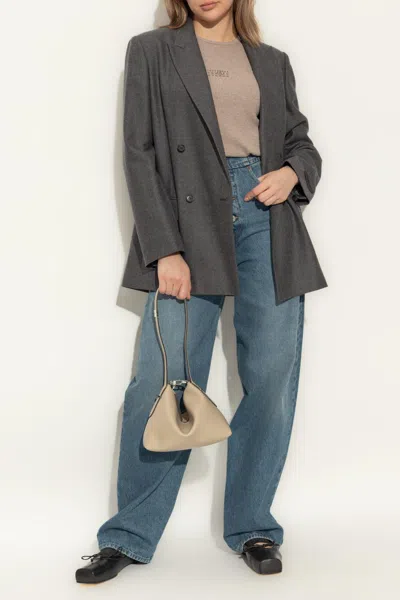 Mm6 Maison Margiela Mm6 By Maison Margiela Double-breasted Medium Grey Jacket With Elegant Tailoring In Gray