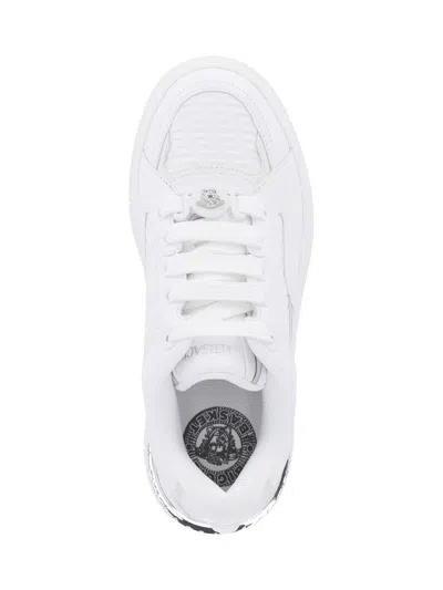 Versace Sneakers With Embossed Logo In White